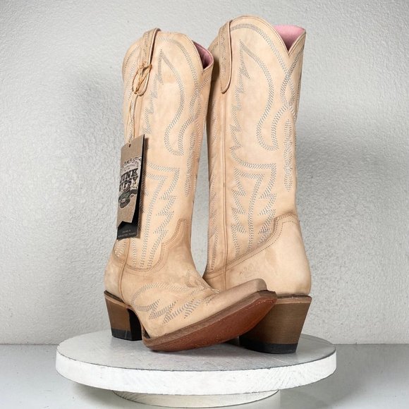 Lane Boots Shoes New Junk Gypsy By Lane Nighthawk Cowboy Western Boots 95 Bone Suede Mid